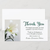 White Lily Floral Simpliciet Dank je familie Bedankkaart (Voorkant / Achterkant)