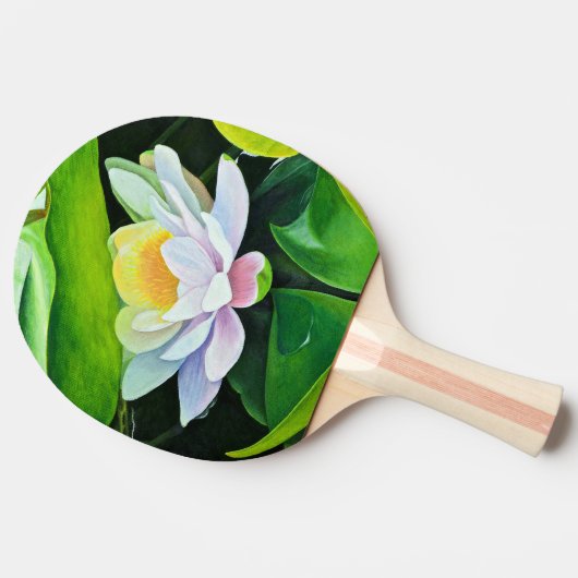 White Lily Floral Tafeltennisbatje (Zijkant)