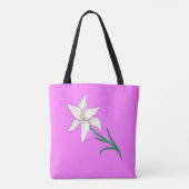 White Lily Flower Deep Pink Tote Bag (Achterkant)
