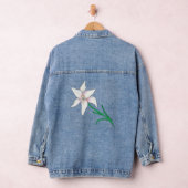 White Lily Flower Denim Jacket (Hangar)