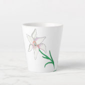 White Lily Flower Latte Mok (Voorkant)