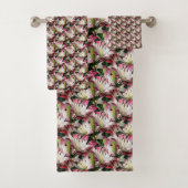 White Lily Flower Natuur Pattern Bad Handdoek (Insitu)