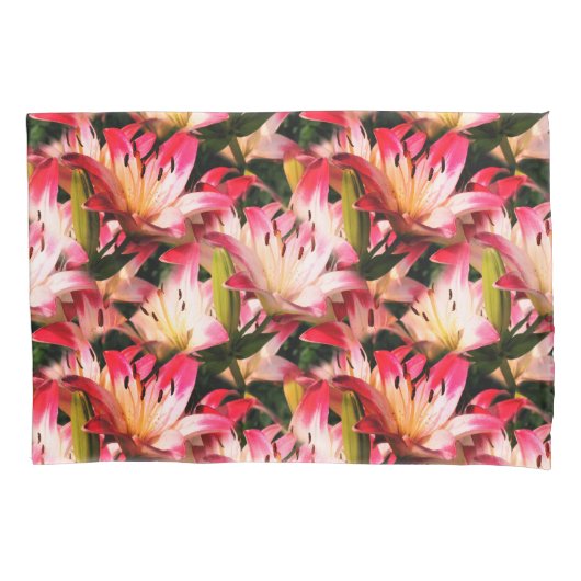 White Lily Flower Natuur Pattern Kussensloop (Voorkant)