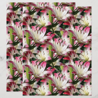 White Lily Flower Natuur Pattern Scrapbook