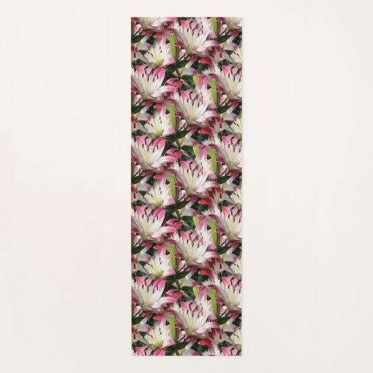 White Lily Flower Natuur Pattern Yogamat (Voorkant)