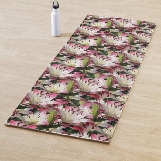 White Lily Flower Natuur Pattern Yogamat (In situ)