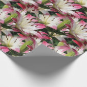 White Lily Flower Pattern Natuur Cadeaupapier (Hoek)