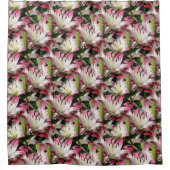 White Lily Flower Pattern Natuur Douchegordijn (Voorkant)