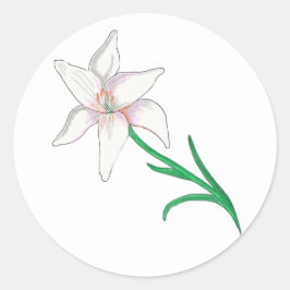 White Lily Flower Ronde Sticker