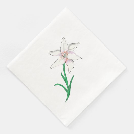 White Lily Flower Servet (Hoek)