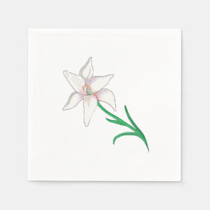 White Lily Flower Servet