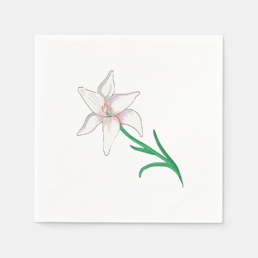 White Lily Flower Servet (Voorkant)