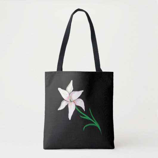 White Lily Flower Tote Bag (Voorkant)