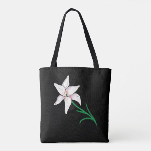 White Lily Flower Tote Bag (Achterkant)