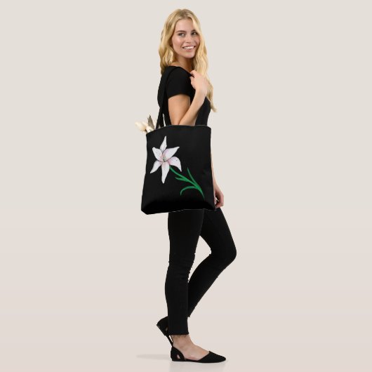 White Lily Flower Tote Bag (Op model)