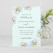 White Lily Flowers Elegant Chic Wedding Invitation (Staand voorkant)