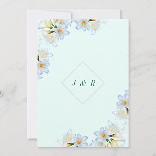 White Lily Flowers Elegant Chic Wedding Invitation (Achterkant)