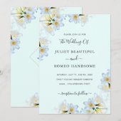 White Lily Flowers Elegant Chic Wedding Invitation (Voorkant / Achterkant)