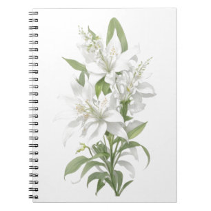 White Lily Flowers Notitieboek