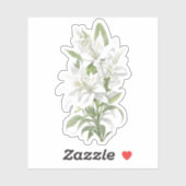 White Lily Flowers Sticker (Vel)