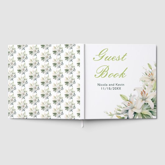 White Lily Flowers Wedding Gastenboek (Volledig)