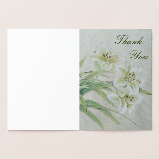 White Lily Folie Kaarten (Binnen)