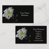 White Lily Fractal Art Visitekaartjes (Voorkant / Achterkant)