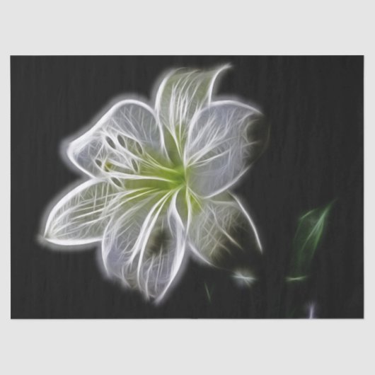 White Lily Fractal Flower Tissue Paper Tissuepapier (Voorkant)