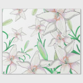 White Lily Illustration Cadeaupapier (Vlak)