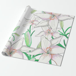 White Lily Illustration Cadeaupapier