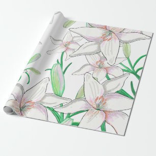 White Lily Illustration Cadeaupapier