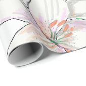 White Lily Illustration Cadeaupapier (Rol Hoek)