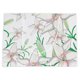 White Lily Illustration Groot Cadeauzakje