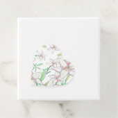 White Lily Illustration Heart Bedankjes Labels (In situ)