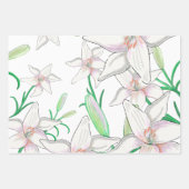 White Lily Illustration Inpakpapier Vel (Voorkant 2)