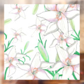 White Lily Illustration Raamsticker (Vel 2)