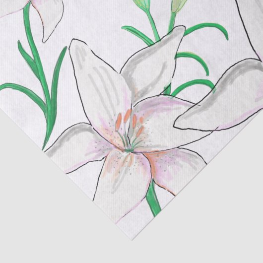White Lily Illustration Tissuepapier (Detail)