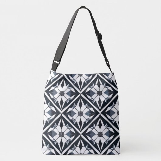 White Lily Inside a Diamond Crossbody Tas (Achterkant)