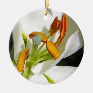 White Lily Keramisch Ornament