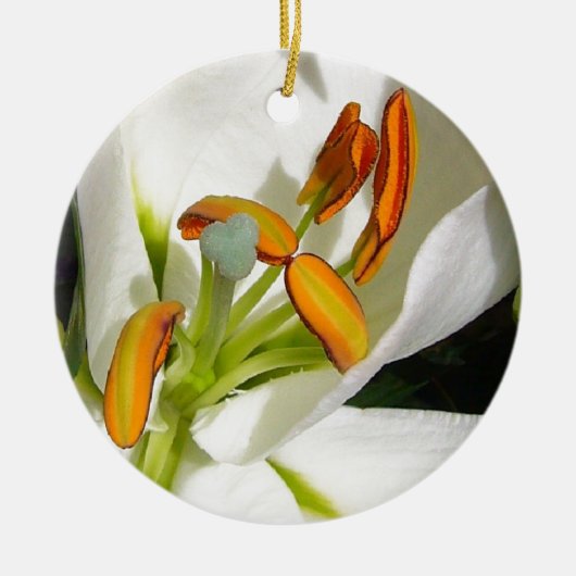 White Lily Keramisch Ornament (Voorkant)