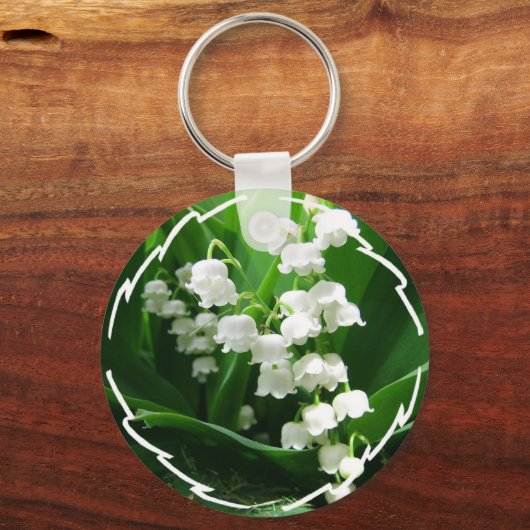 White Lily of the Valley sleutelhanger (Voorkant)