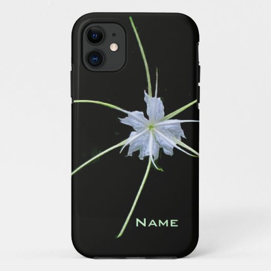 White Lily op Black iPhone Case (Achterkant)