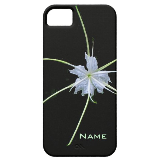 White Lily op Black iPhone Case (Achterkant)