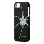 White Lily op Black iPhone Case (Achterkant Links)