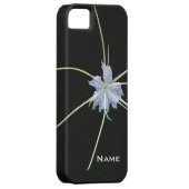 White Lily op Black iPhone Case (Back/Rechts)