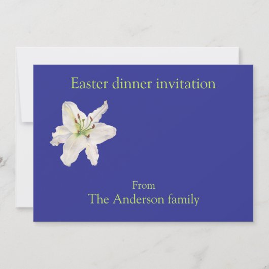 White Lily Paasdiner Kaart (Voorkant)