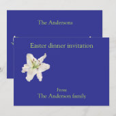 White Lily Paasdiner Kaart (Voorkant / Achterkant)