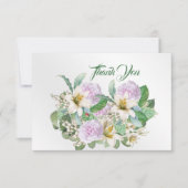  White Lily Pink Rose Bouquet Bedankkaart (Voorkant)