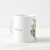  White Lily Pink Rose Bouquet Koffiemok (Voorkant links)