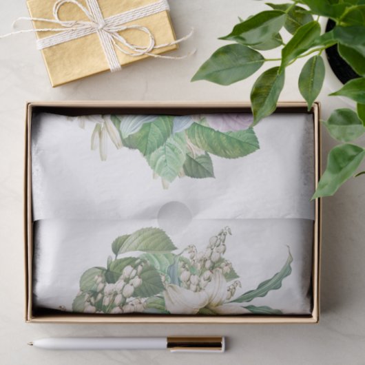  White Lily Pink Rose Bouquet Tissuepapier (Geschenk)